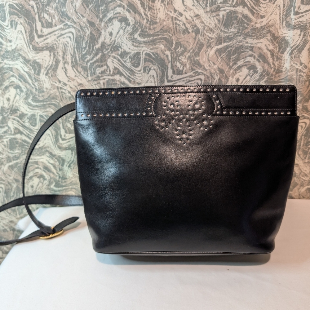 Ferragamo Leather Shoulder Bag Cut Out Bow Design